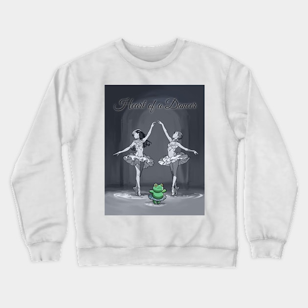 Heart of a Dancer - Frog Ballerina with Background Crewneck Sweatshirt by FallenClock